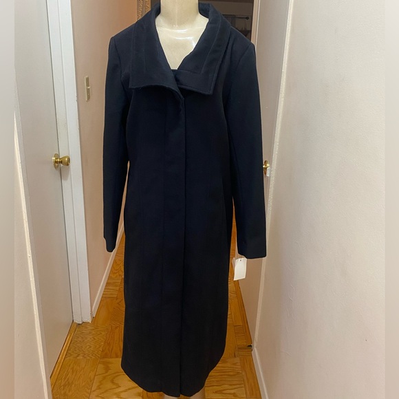 NWT Cole Hann Women’s Signature Slick Belted Long Wool Blend Coat Size 12. - Picture 8 of 13